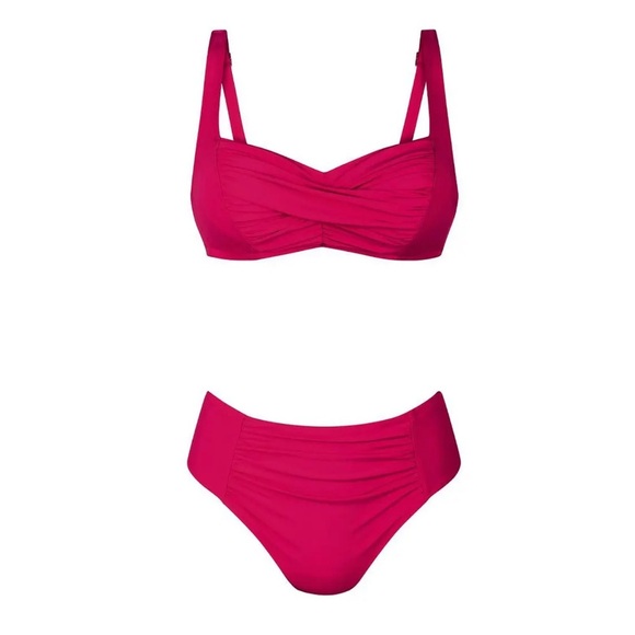 ‼️SALE ‼️ NWT Pink Anita Wireless High-Waisted Slimming Bikini Swimsuit Size 8 - Picture 5 of 5